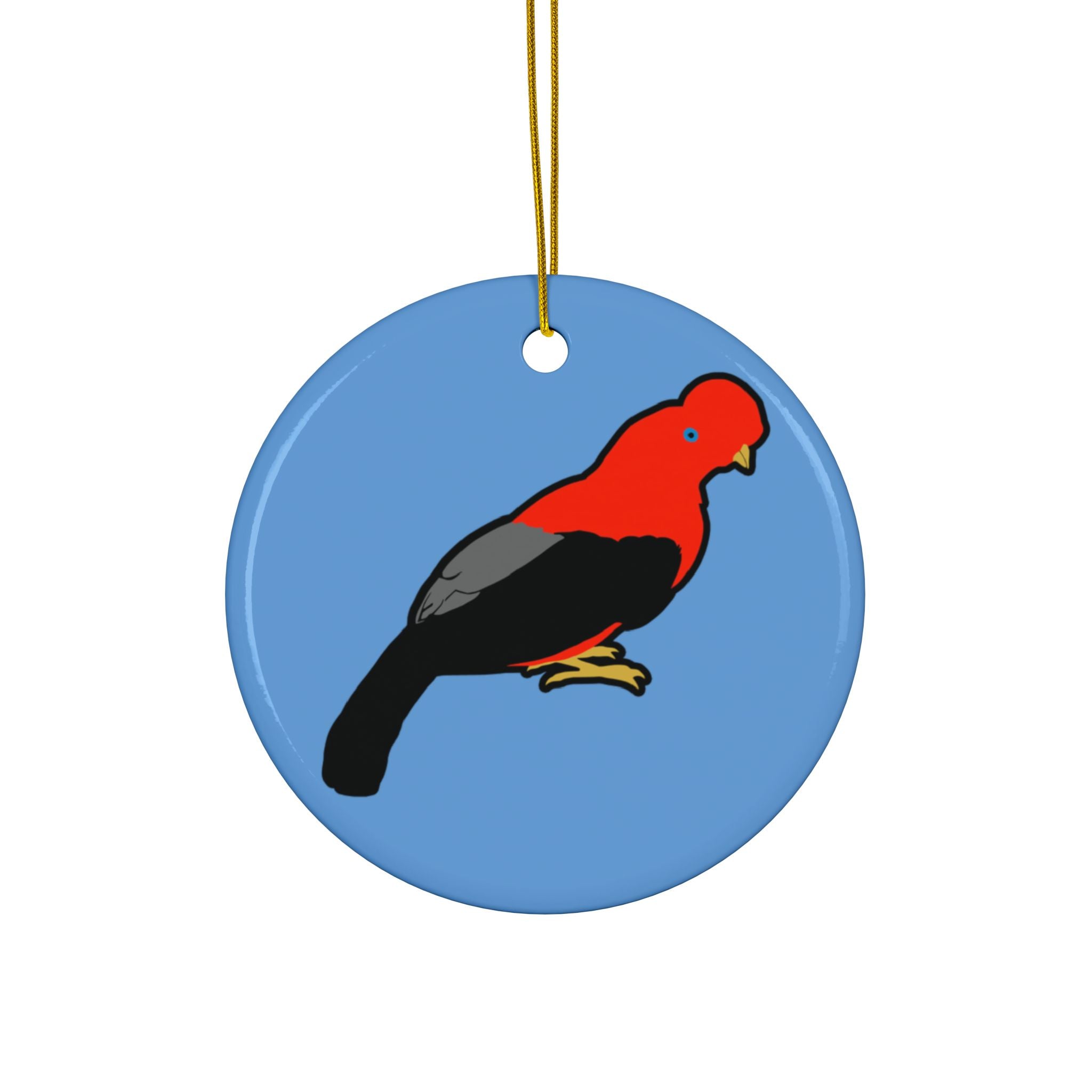 Cock-of-the-Rock Ceramic Ornament — Double-Sided Bird Holiday Decoration