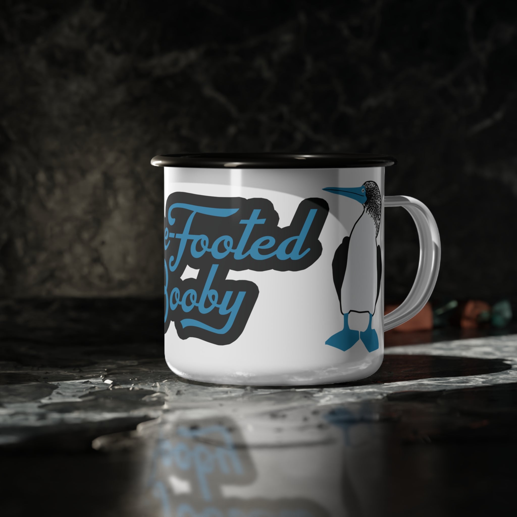 Blue-Footed Booby Funny Bird Gift Mug - Enamel Camp Cup