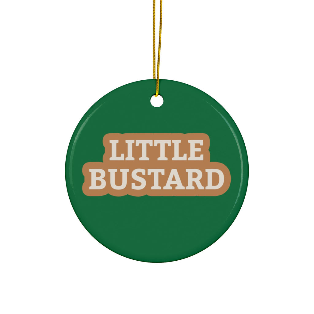 Bustard Bird Ceramic Ornament — Double-Sided “Little Bustard” Holiday Decoration