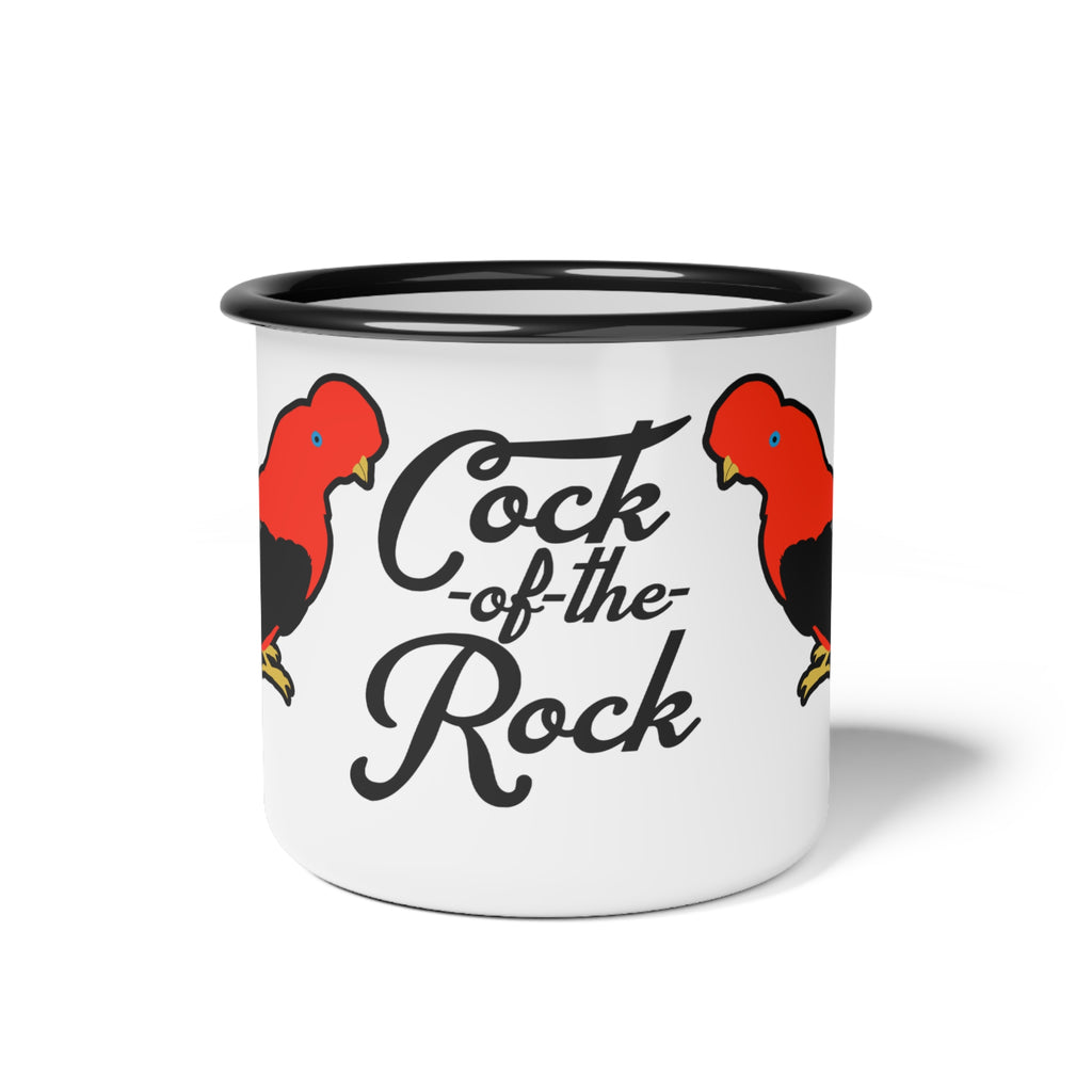 "Cock of the Rock" Bird Graphic Camping Mug - Enamel Camp Cup