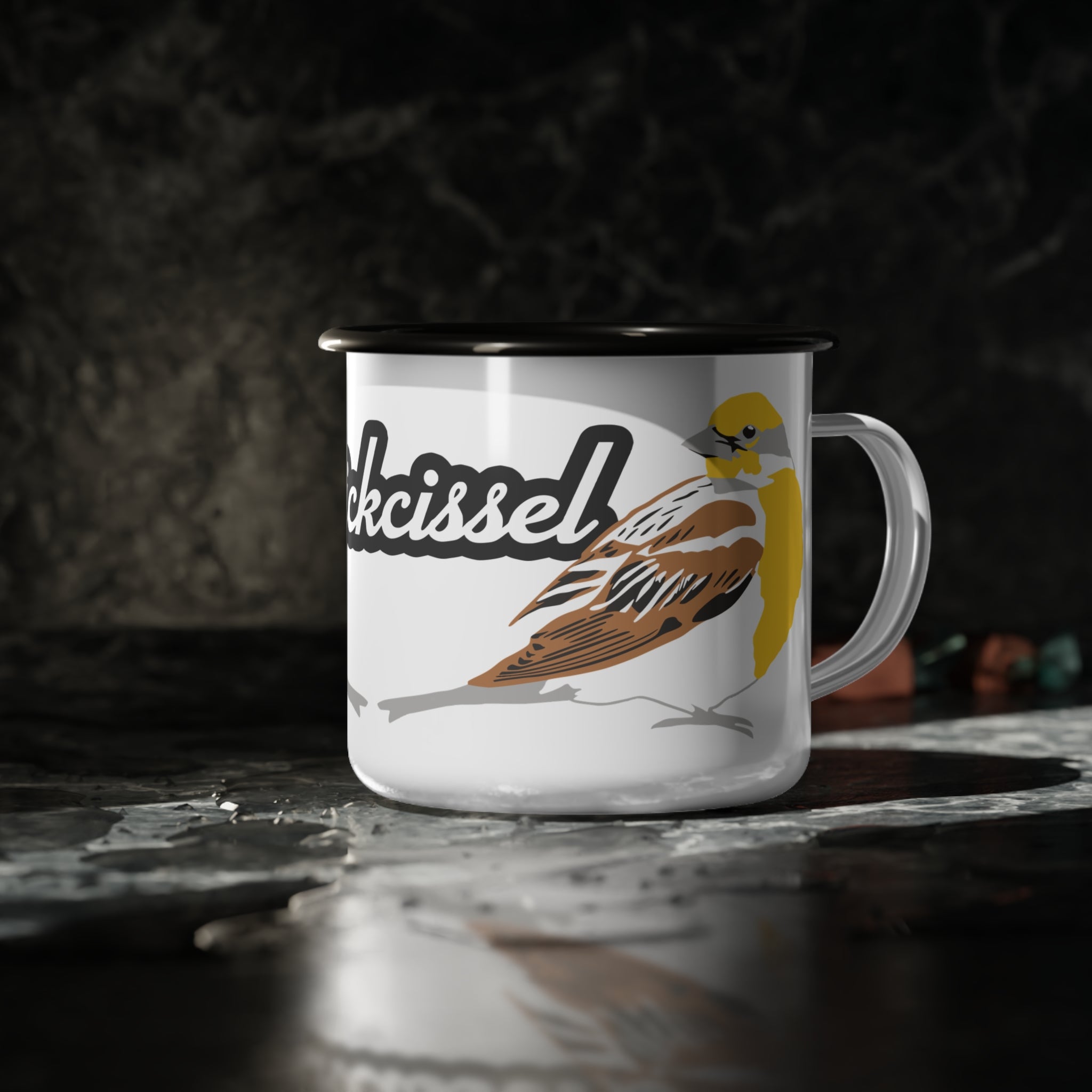 Enamel Camp Cup - Dickcissel Bird Illustration Camper Mug