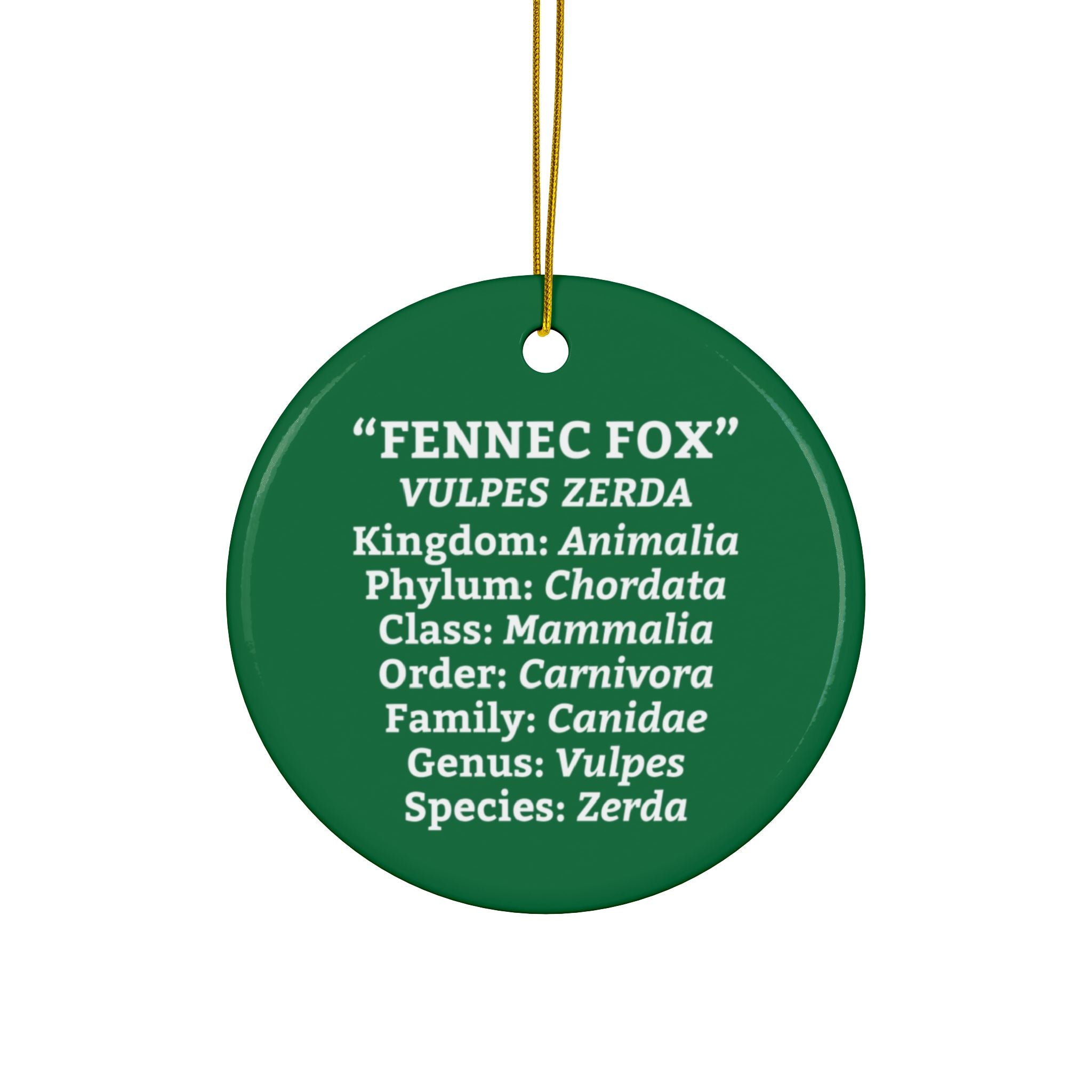 Fennec Fox Ceramic Ornament — Double-Sided Wildlife Holiday Decor