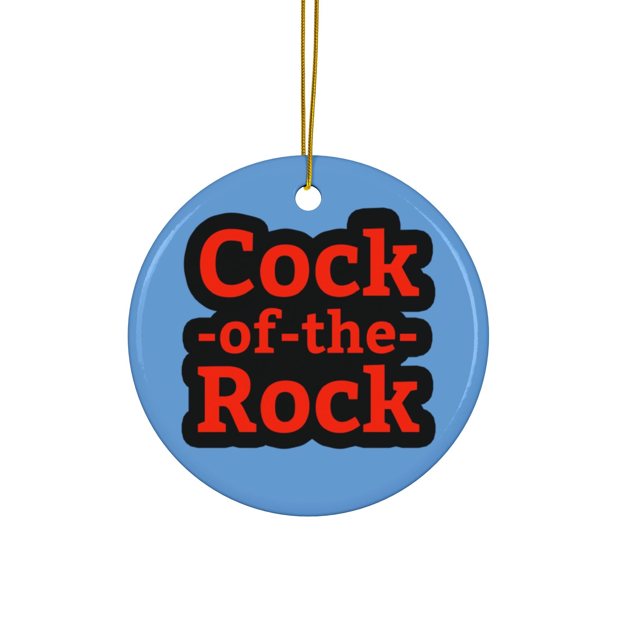 Cock-of-the-Rock Ceramic Ornament — Double-Sided Bird Holiday Decoration