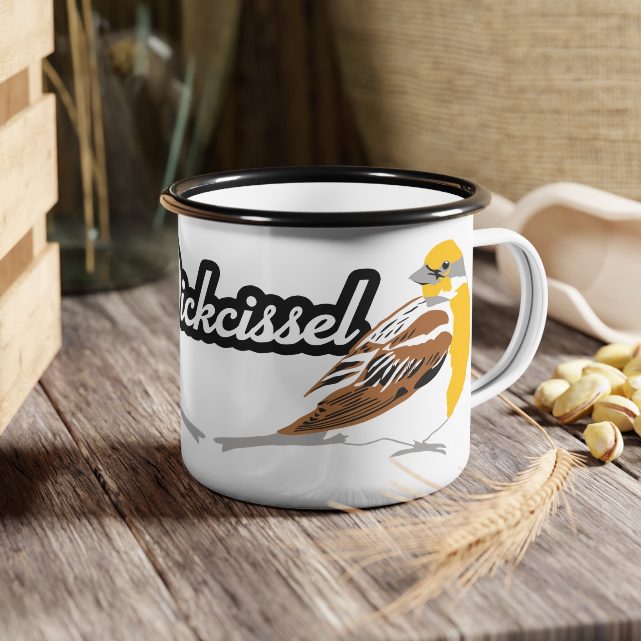 Enamel Camp Cup - Dickcissel Bird Illustration Camper Mug