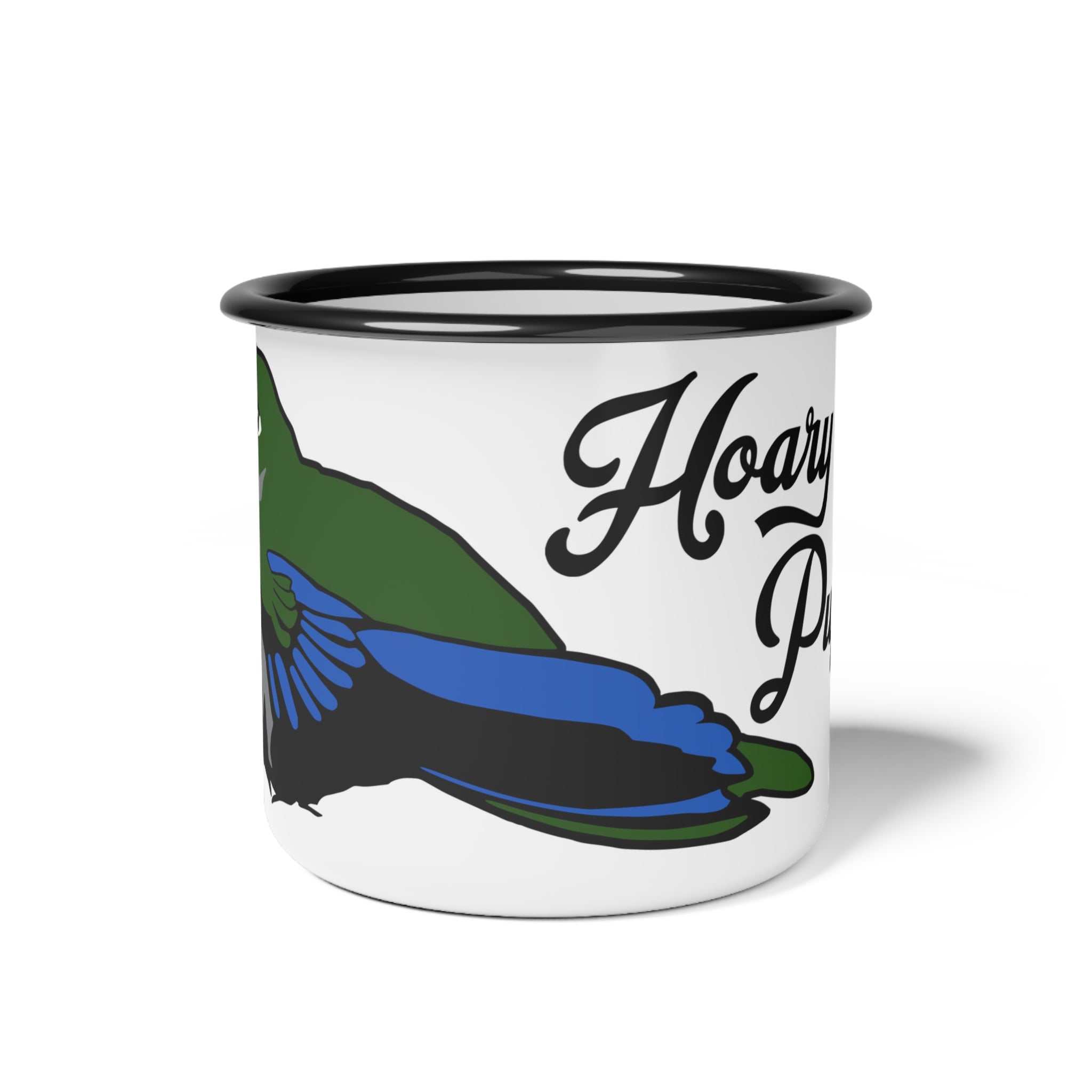 Hummingbird Enamel Camp Cup — "Hoary Puffleg" Nature Travel Mug