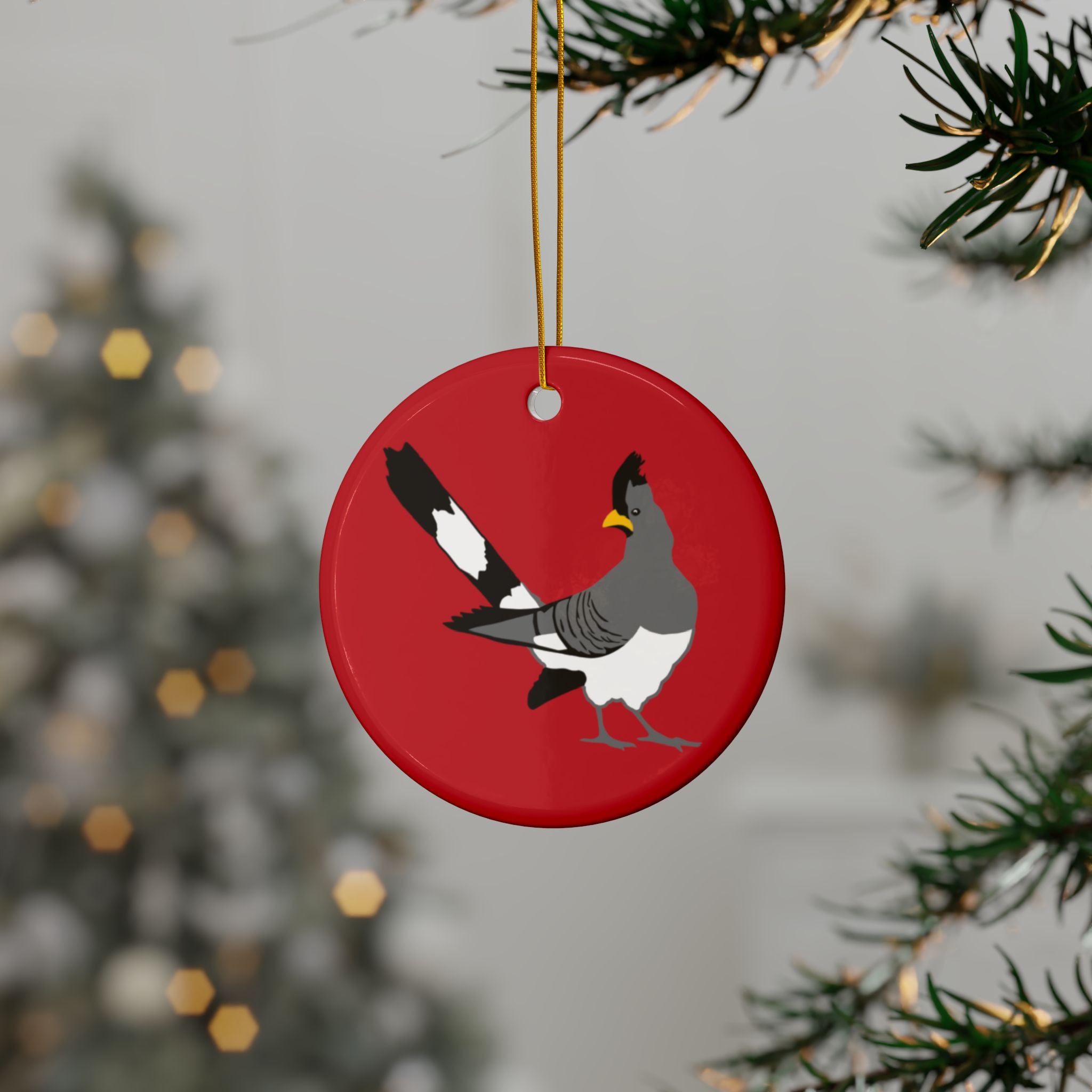 Ceramic Ornament — 'Go Away Bird' Double-Sided Holiday Ornament